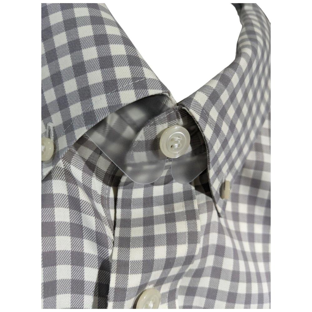 Duluth Western Gingham Shirt Gray White Short Sleeve Mens XL Check Button Up